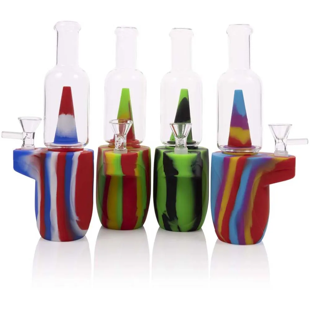 SWP71 - 6" Double Cone Silicone Water Pipe
