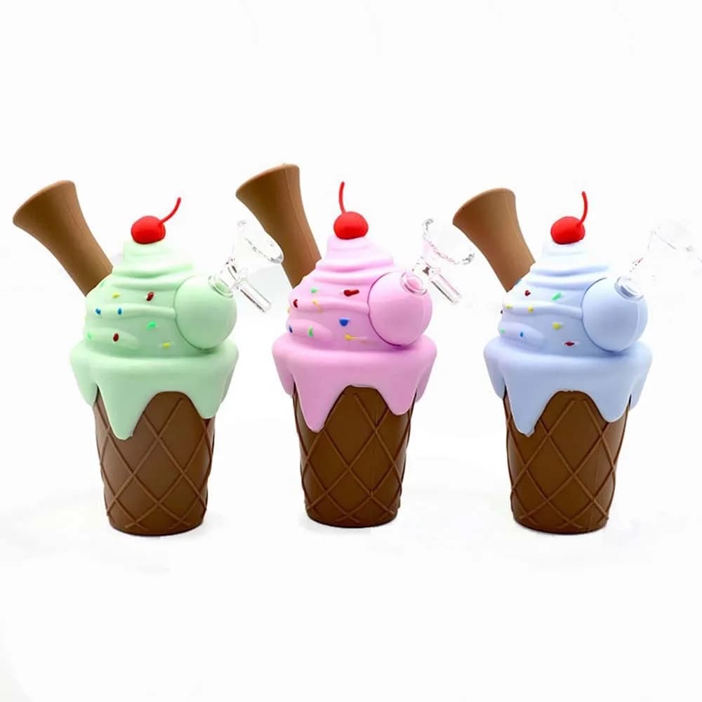 SWP80 - 5" Ice Cream Cone Silicone Water Pipe