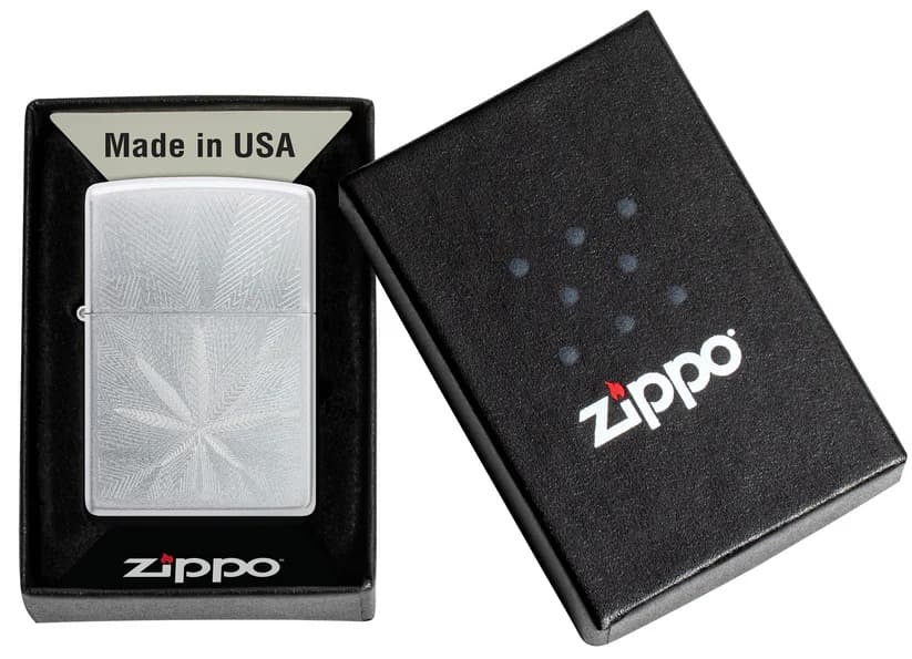 Zippo Lighter 46256 Cannabis Leaf Design