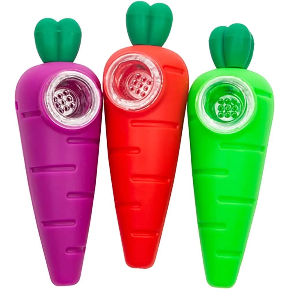 SHP4 - Carrot Silicone Hand Pipe (Pack of 5) (Unit Cost $3.99)