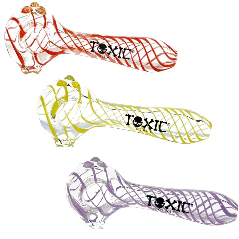 TXH13 — Toxic 4″ UV Swirl Hand Pipe (Pack of 4)