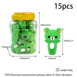 (01101) SHP42 Silicon Hand Pipe Bear Mix Colors (Pack of 15)
