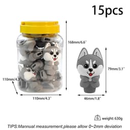 (01102) SHP43 Silicon Hand Pipe Dog Mix Colors (Pack of 15)