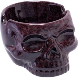 Large Skull Head Cigar Ashtray - Glazed Chocolate (A285)