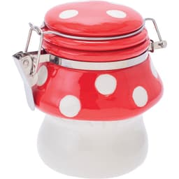 5.5in Mushroom Ceramic Jar with Clasp (LSJ19)
