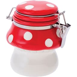 5.5in Mushroom Ceramic Jar with Clasp (LSJ19)