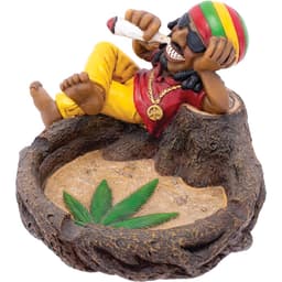 5.7in Jamaican Chilling on Stump Ashtray (LT247)