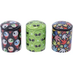 Small Ceramic Stash Jars - Printed (12CT) (SSJ1)