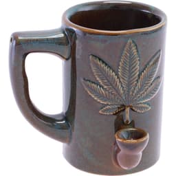 Blue Glazed &amp; Daze Leaf Pipe Mug (WP147)