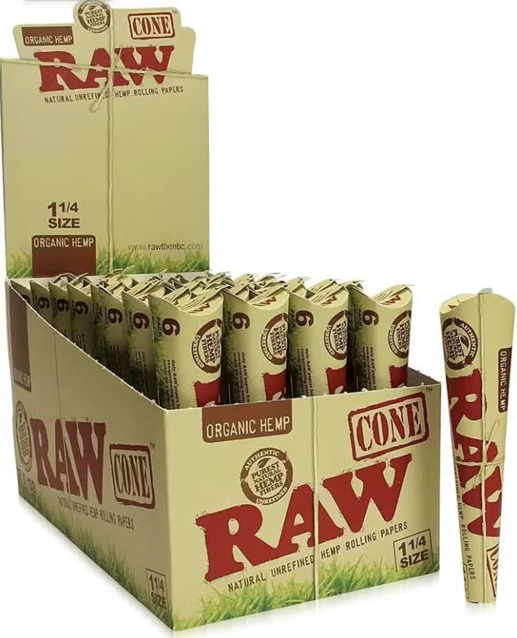 Raw Classic Organic Hemp Cones (1 1/4 Cones) (6 Cones)