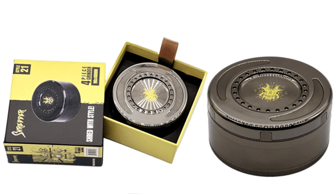 Shredder-Oversized Rainbow Grinder 4 piece (90mm) Silver alternate view