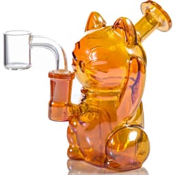 B41 – 5″ Electroplated Lucky Cat Waterpipe Assorted Color