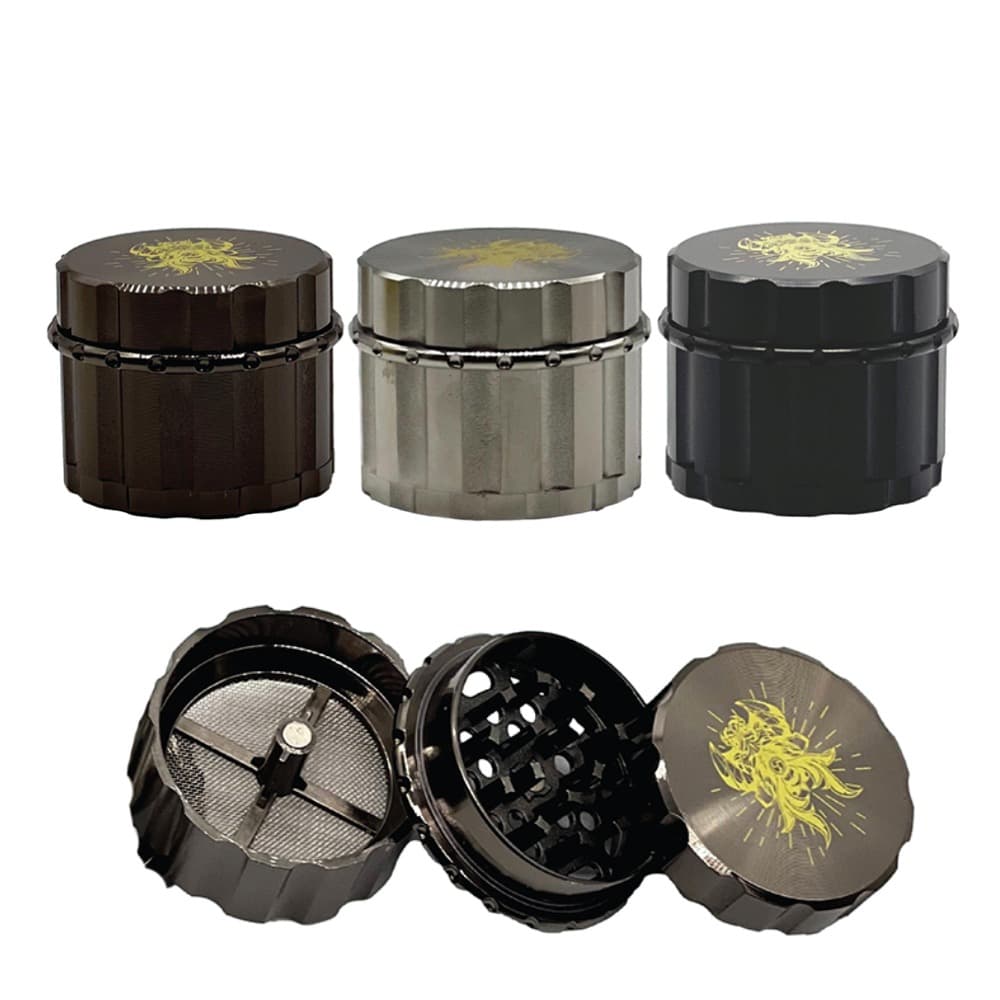 Shredder 4 Piece Grinder 55MM (Style 14) - Mixed Color