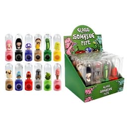 (15284) SHP80 GLASS SMOKING PIPE 12CT DISPLAY