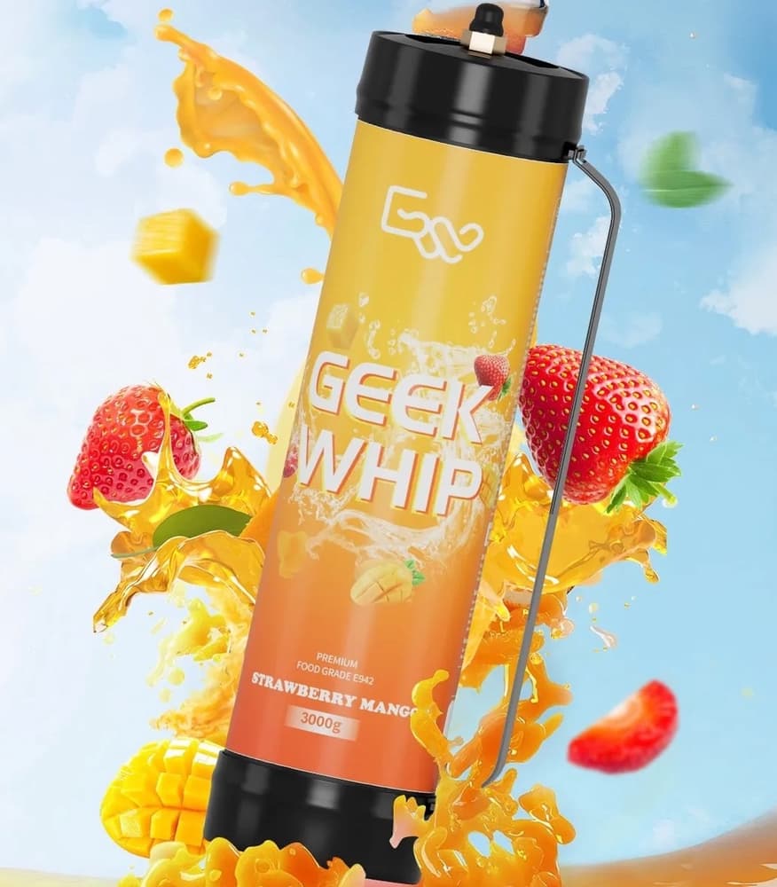 Geek Whip Premium Food Grade E942 Tank 3000g (Strawberry Mango)