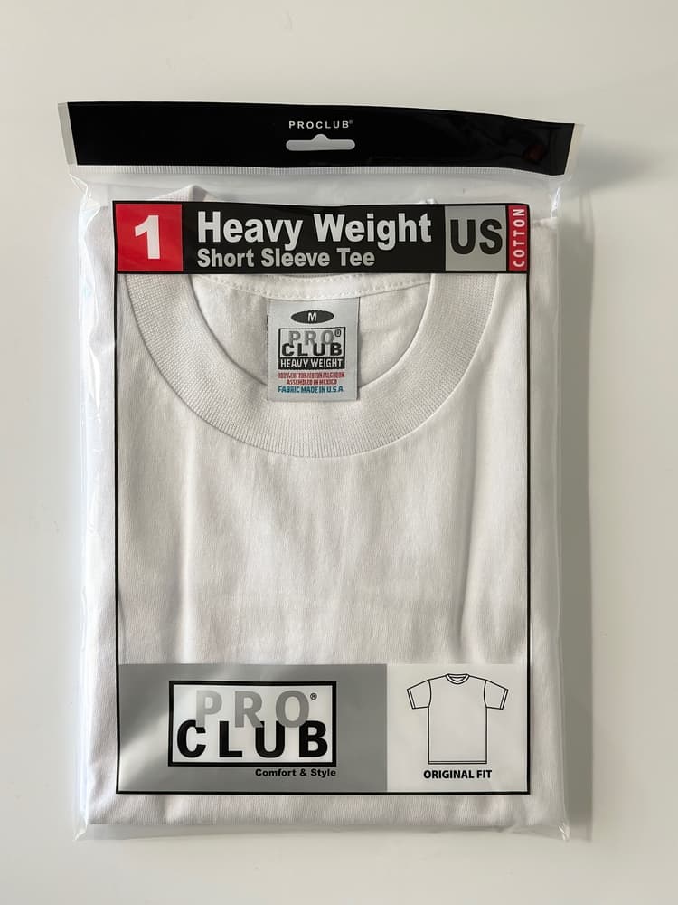 Pro Club Men’s White Heavyweight Short Sleeve T-Shirt (Medium)