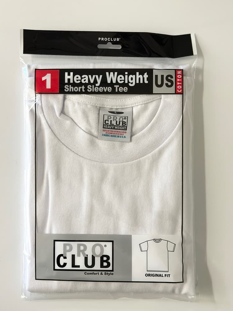 Pro Club Men’s White Heavyweight Short Sleeve T-Shirt (Large)