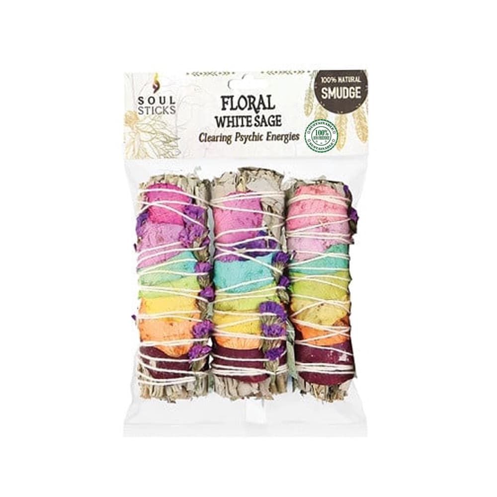 4″ Rose Petal White Sage Smudge Stick (Pack of 3)