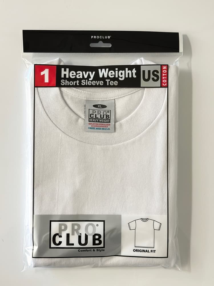 Pro Club Men’s White Heavyweight Short Sleeve T-Shirt (XL)