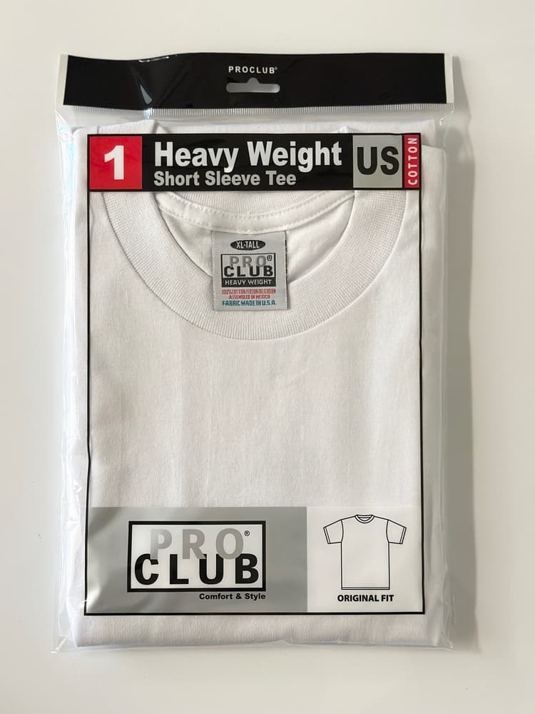 Pro Club Men’s White Heavyweight Short Sleeve T-Shirt (XL-Tall)