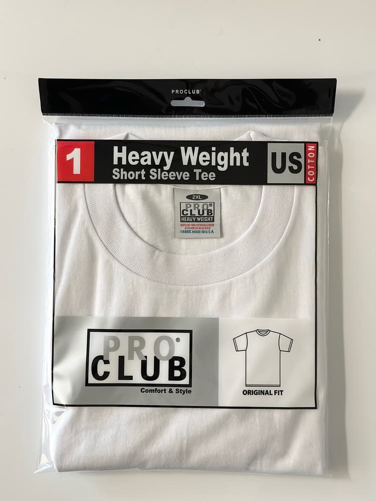Pro Club Men’s White Heavyweight Short Sleeve T-Shirt (2XL)