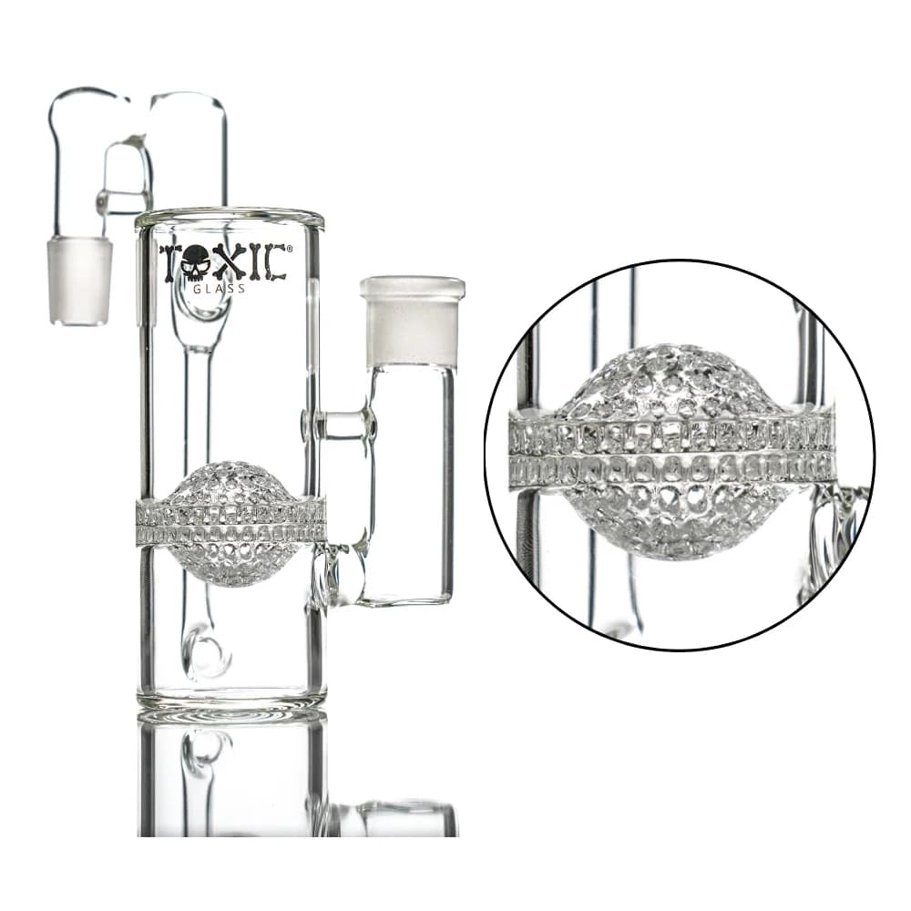 TXAC1- 7" Toxic Glass 14mm Discoball Ash Catcher