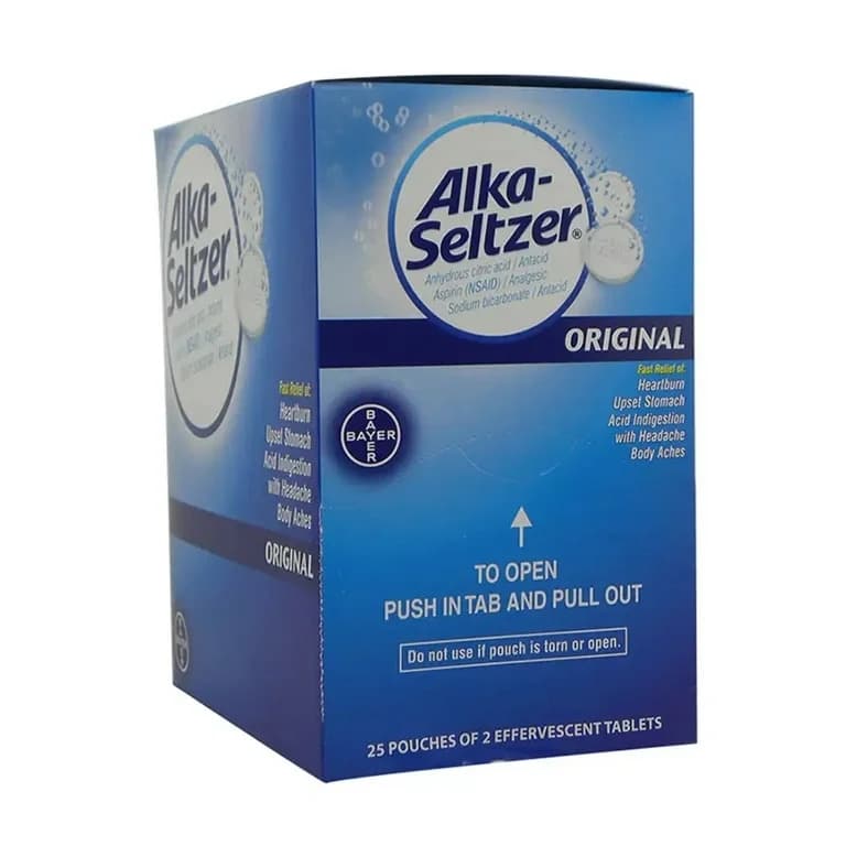 Alka Seltzer Original 2CT Reg Box (25 - 2CT Pouches) (Unit Cost $0.35)