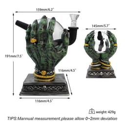 CY019 - 7.5" The Hand of Divination Water Pipe