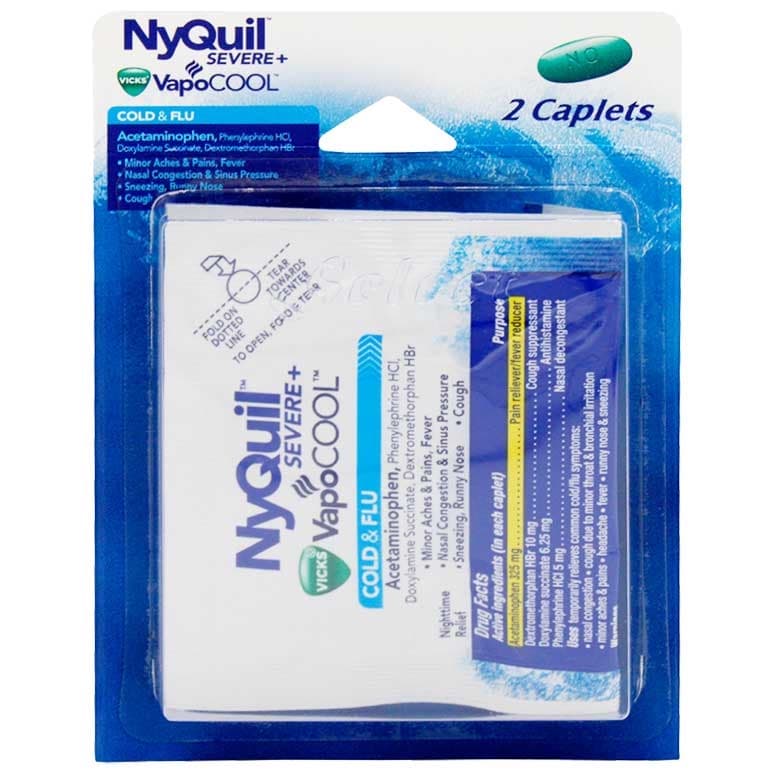 Nyquil Cold &amp; Flu 2CT Severe Blister Pack (12ct) (Unit Cost 0.91)
