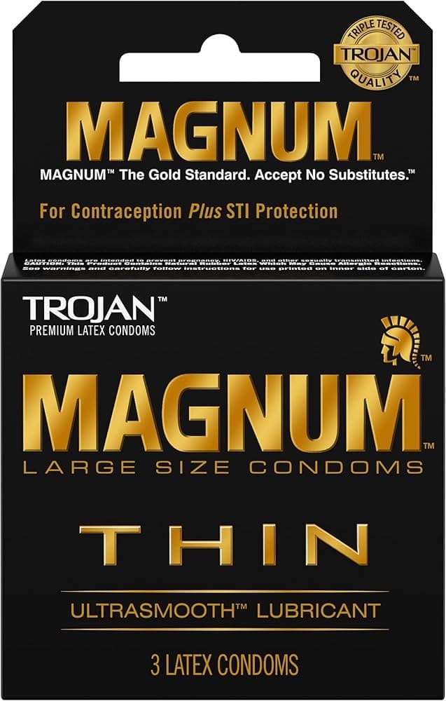 Trojan Condom 3CT Magnum Thin (Pack of 6) (Unit Cost $1.66)