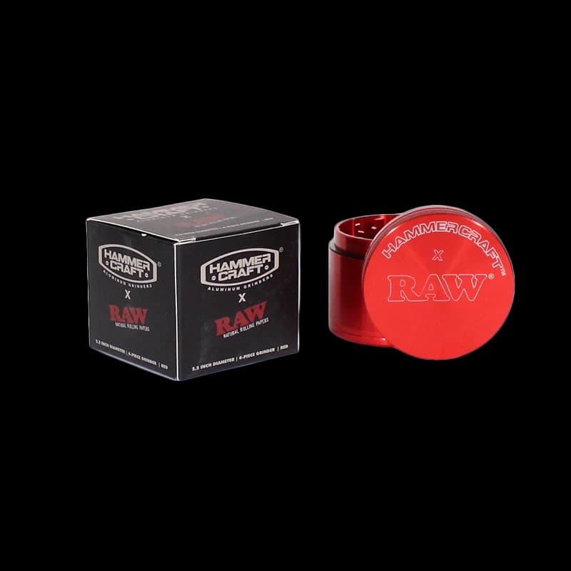 Hammer Craft x RAW 2.2in 4pc Grinder (Red)