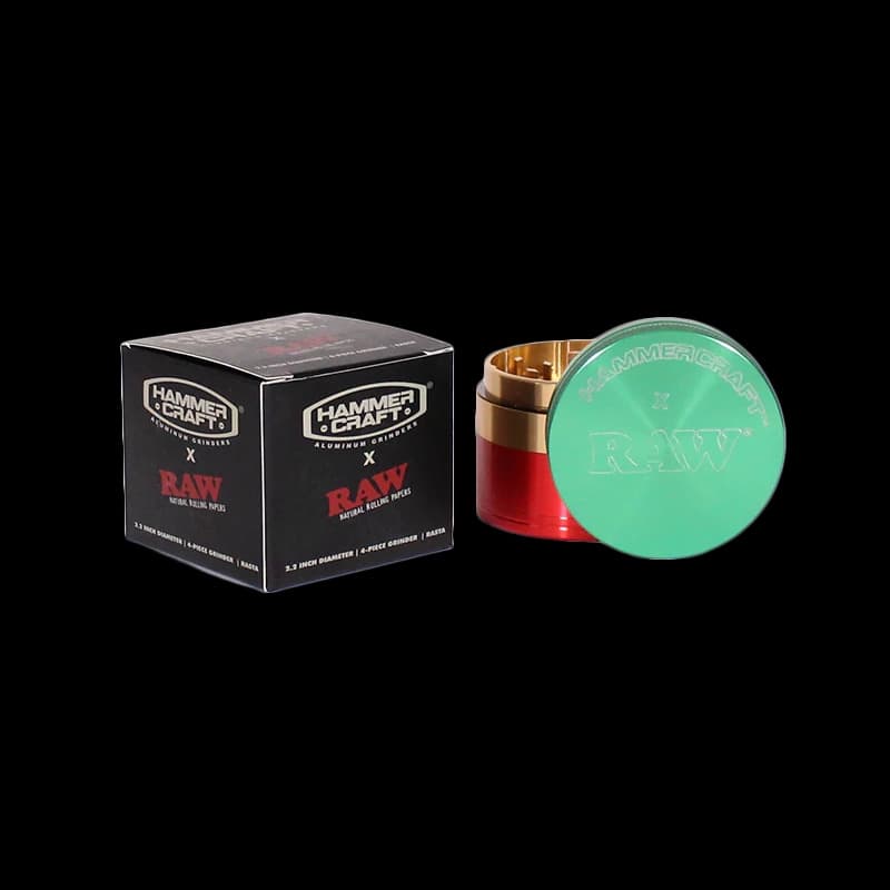 Hammer Craft x RAW 2.2in 4pc Grinder (Rasta)