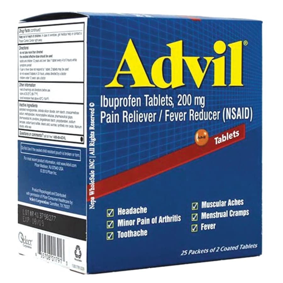 Advil Pain Relief 2CT Tablet Dispenser Box (25 Packs of 2 Tabs) (Unit Cost $ 0.19)