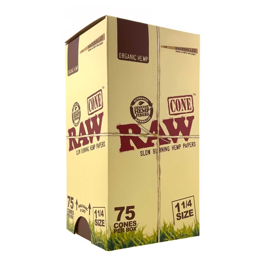 RAW Organic 1 ¼ Size Backrolled Cones 75ct