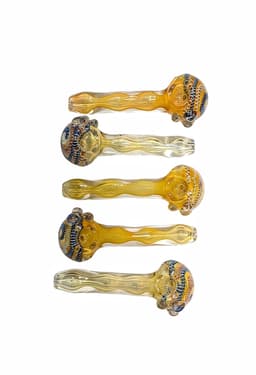 H88 - 4" Gold Worm Hand Pipe (Pack of 5) (Unit Cost $5.99) 10065