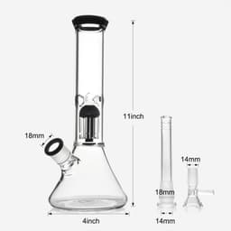 B12 - 11" Tree Perc Colored Water Pipe