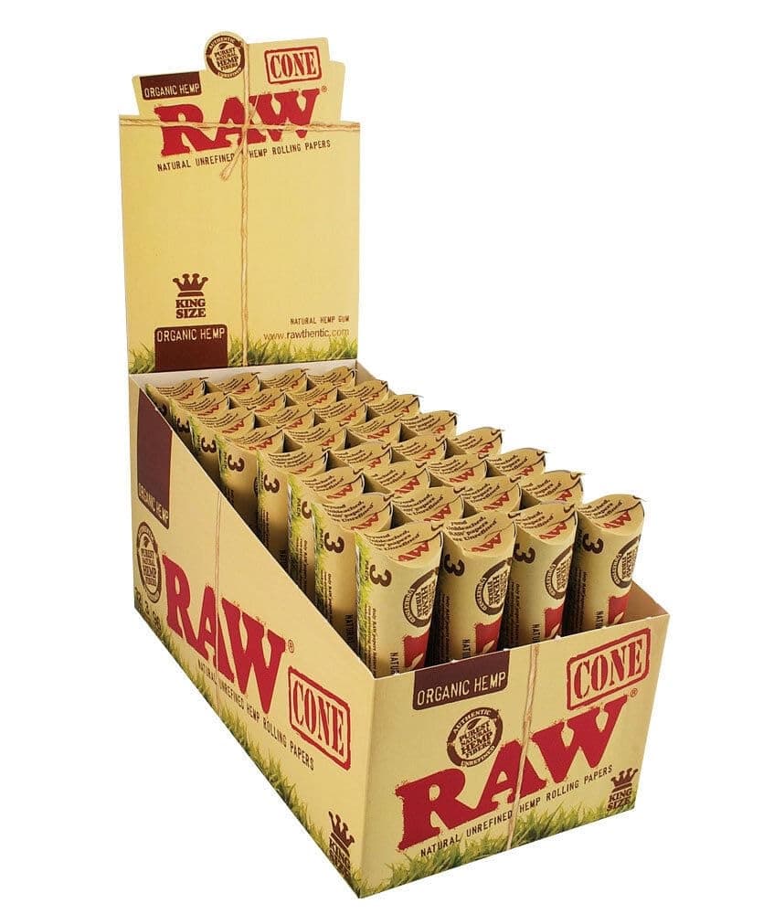 RAW ORGANIC HEMP KING SIZE ( 3 CONES / PACK ) (32CT)