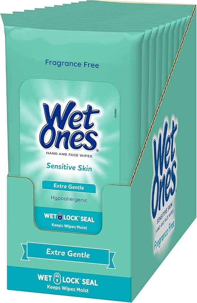 Wet Ones Wipes 20ct Green Sensitive Skin Fresh Scent