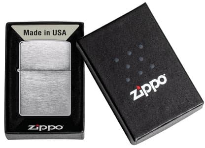 Zippo Lighter 200 Reg Brush Fin Chrome