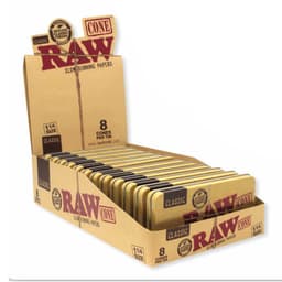 RAW Classic 1 1/4 Size Pre Rolled Cones Tin (8 Cones per Tin) (12 Tins Per Box)