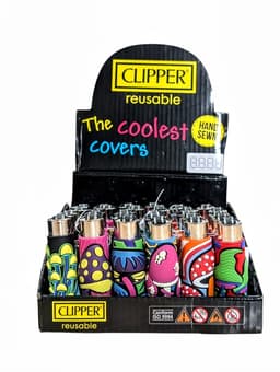 CLIPPER Coolest Covers Mushroom Hand Sewn Lighters (48 ct)