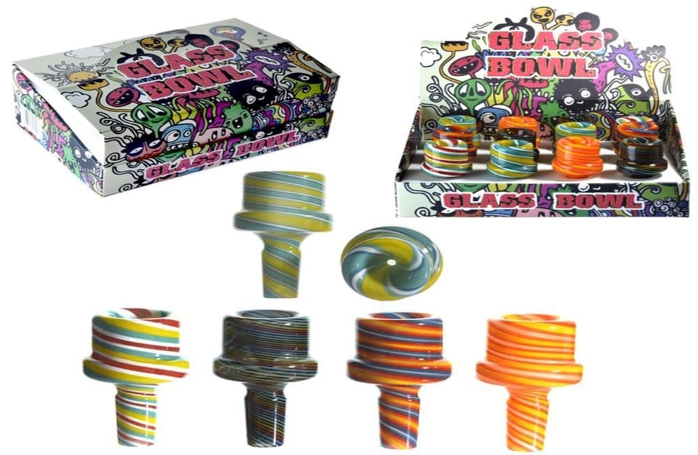 Colorful Spiral Designed Bowl (12ct) (10013) (Unit Cost $4.99)