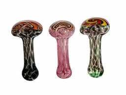 H146 - 4" Pink Wigwag Swirl Hand Pipe (Pack of 3) (Unit Cost $6.99)