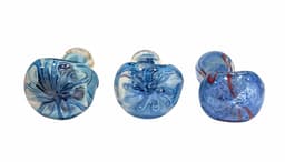 H77 - 4" Ocean Blue Flower Hand Pipe (Pack of 3) (Unit Cost $6.99)