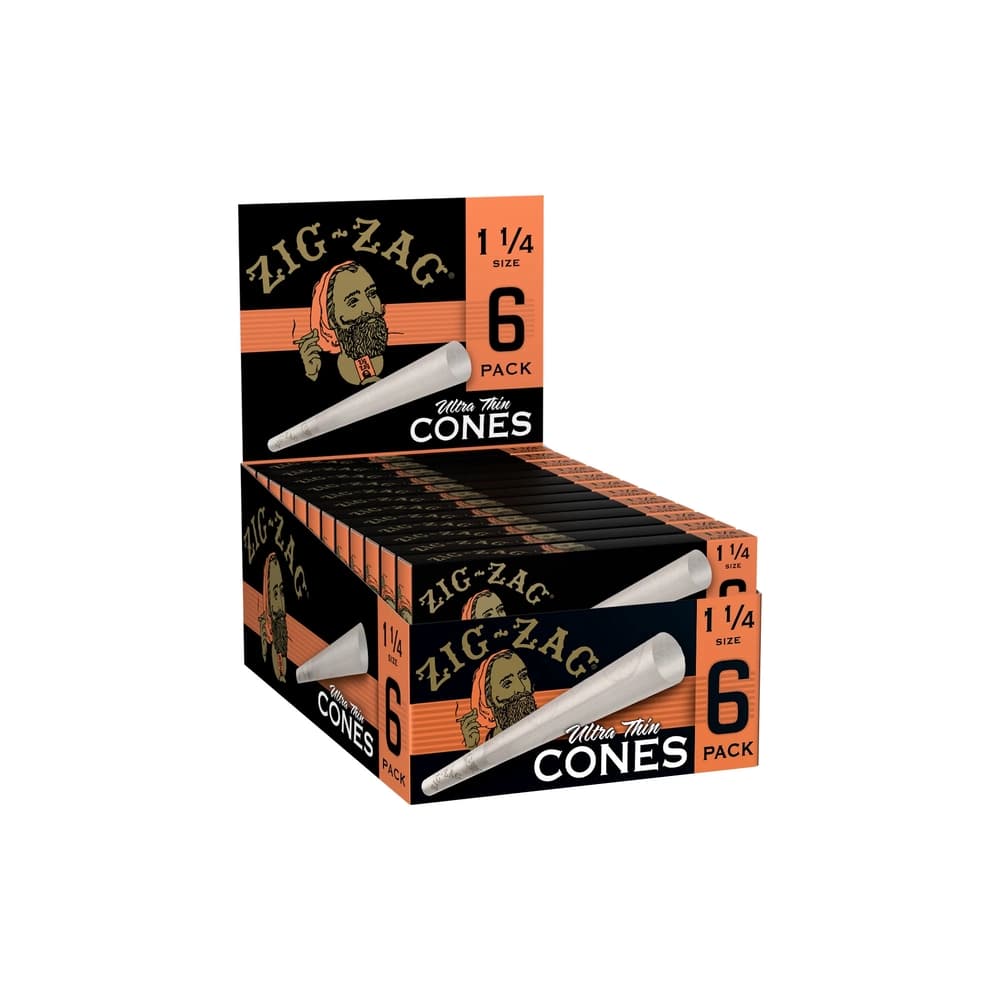 Zig-Zag Ultra Thin Hemp Cones (1 1/4) (6 pack)