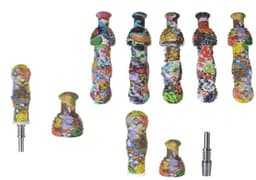 NC9 - Silicone Body Designed Nectar Collector with 10MM Ceramic Tip (18009) (Pack of 5)