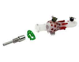 NC17 - Bumblebee Glass Honey Straw (Pack of 4) Metal Tip 10mm