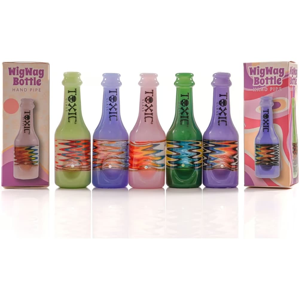 TXH12 – Toxic Wigwag Bottle Hand Pipe