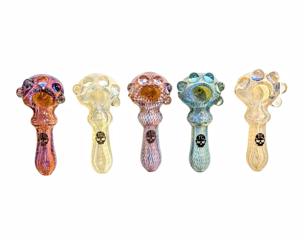 TXH3 - Mini 4" Toxic Skull Hand Pipe (PACK OF 3) alternate view