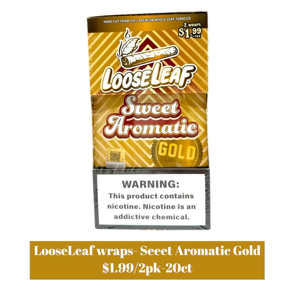 LooseLeaf Natural Leaf Wraps (40ct) Sweet Aromatic Gold